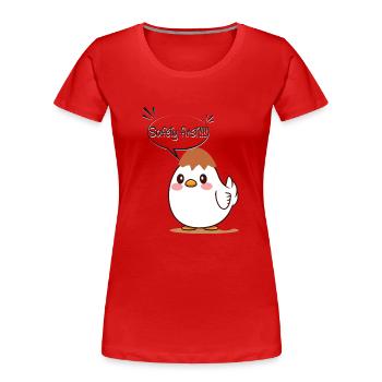 Casque d’oeufs - T-shirt bio Premium Femme - rouge - Devant - Mia (176cm)