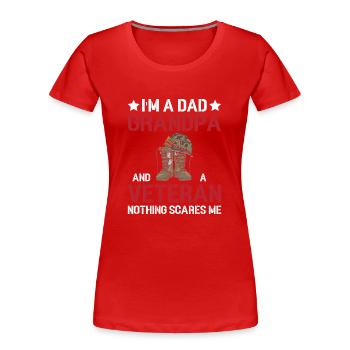 Ich Bin Ein Vater Opa Und Ein Veteran - Soldat - Frauen Premium Bio T-Shirt - Rot - Vorne - Mia (176cm)