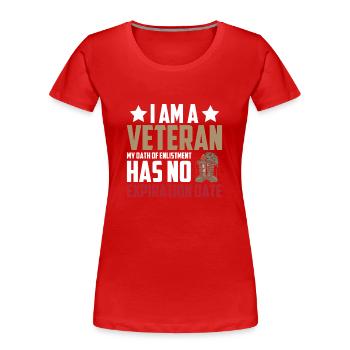 Veteran Der US Army Soldier Zitat - Frauen Premium Bio T-Shirt - Rot - Vorne - Mia (176cm)
