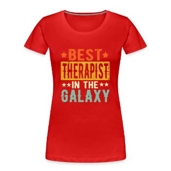 Best Therapist ever Therapist Gift - Women's Premium Organic T-Shirt - red - Front - Mia (176cm)