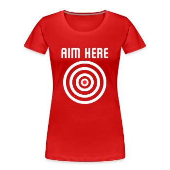 Bullseye Target Aim Here Darts Players Shooting - Frauen Premium Bio T-Shirt - Rot - Vorne - Mia (176cm)