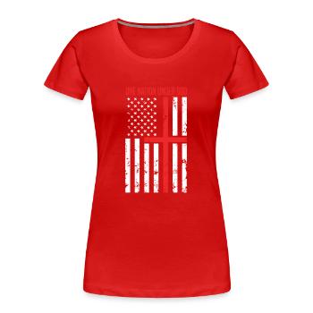One Nation Under God - Frauen Premium Bio T-Shirt - Rot - Vorne - Mia (176cm)