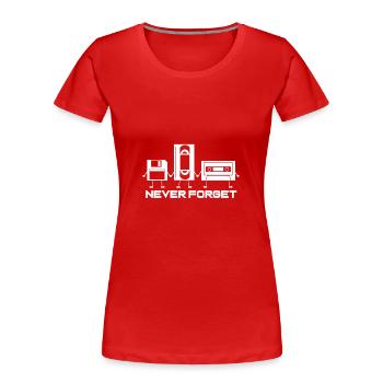 Never Forget Audio Cassette Tape - Frauen Premium Bio T-Shirt - Rot - Vorne - Mia (176cm)