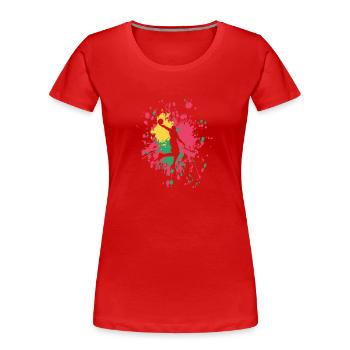 Basketball Center Dunk Color Splash - Frauen Premium Bio T-Shirt - Rot - Vorne - Mia (176cm)