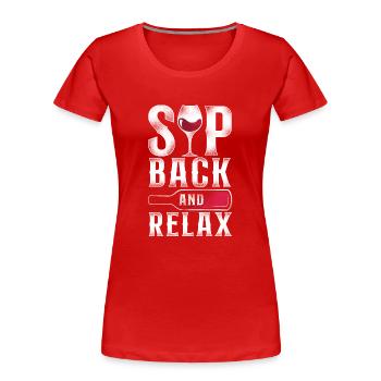 Dégustation de vin de sommelier - T-shirt bio Premium Femme - rouge - Devant - Mia (176cm)