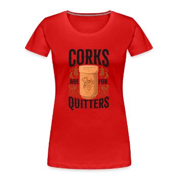 Dégustation de vin de sommelier - T-shirt bio Premium Femme - rouge - Devant - Mia (176cm)