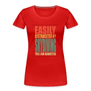Parachutisme en disant drôle - T-shirt bio Premium Femme - rouge - Devant - Mia (176cm)