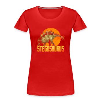 Stegosaurus Dinosaurier - Frauen Premium Bio T-Shirt - Rot - Vorne - Mia (176cm)