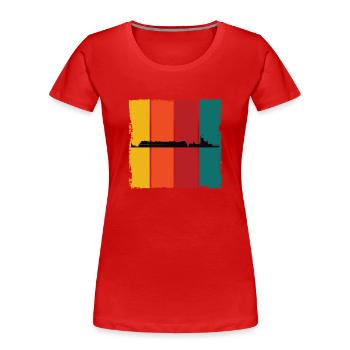 Tugboat Retro - Women's Premium Organic T-Shirt - red - Front - Mia (176cm)