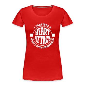 J’ai survécu à une crise cardiaque - T-shirt bio Premium Femme - rouge - Devant - Mia (176cm)