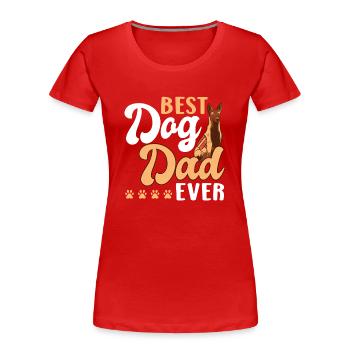 Bester Hundepapa Aller Zeiten Hund Vater Papi - Frauen Premium Bio T-Shirt - Rot - Vorne - Mia (176cm)