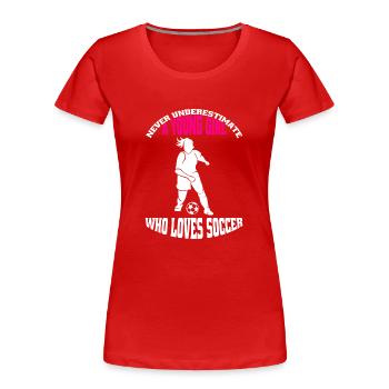 Football Coach Football Girl Football Player Woman - Women's Premium Organic T-Shirt - red - Front - Mia (176cm)