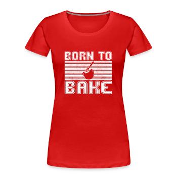 Bake - Women's Premium Organic T-Shirt - red - Front - Mia (176cm)