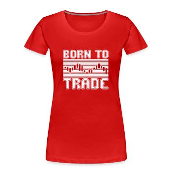 Trading - Frauen Premium Bio T-Shirt - Rot - Vorne - Mia (176cm)