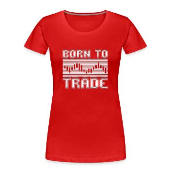 Trading - Frauen Premium Bio T-Shirt - Rot - Vorne - Mia (176cm)