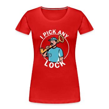 Technologie de sécurité de serrurier - T-shirt bio Premium Femme - rouge - Devant - Mia (176cm)