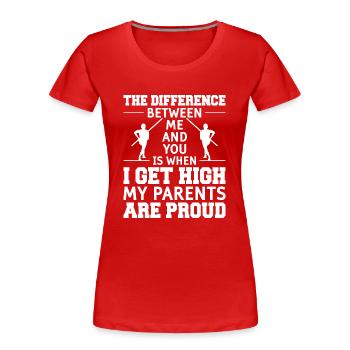 Pole Vault Pole Vault Athletics - Women's Premium Organic T-Shirt - red - Front - Mia (176cm)