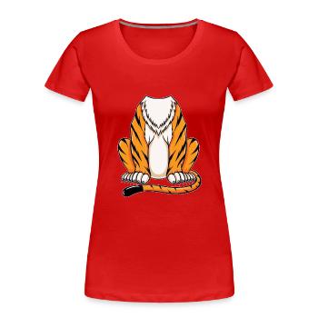 Kopfloser Tiger Kostüm Halloween - Frauen Premium Bio T-Shirt - Rot - Vorne - Mia (176cm)
