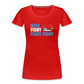 Bateau de pêche - T-shirt bio Premium Femme - rouge - Devant - Mia (176cm)
