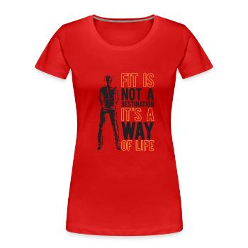 Fitness ist mein Leben - Frauen Premium Bio T-Shirt - Rot - Vorne - Mia (176cm)