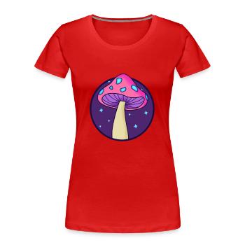 Magic Mushroom LSD Space Shroom Drug - Frauen Premium Bio T-Shirt - Rot - Vorne - Mia (176cm)