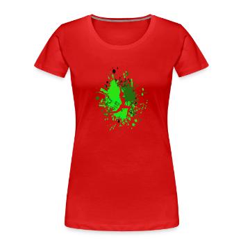 Yoga Pose Color Splash - T-shirt bio Premium Femme - rouge - Devant - Mia (176cm)