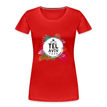 Tel Aviv Tour coloré - T-shirt bio Premium Femme - rouge - Devant - Mia (176cm)