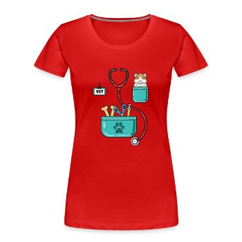 Veterinarian Costume Halloween - Women's Premium Organic T-Shirt - red - Front - Mia (176cm)