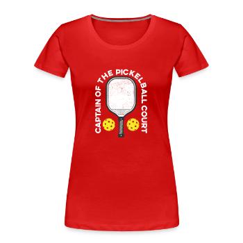 Capitaine de Pickleball Court Drôle de Joueur Paddle - T-shirt bio Premium Femme - rouge - Devant - Mia (176cm)