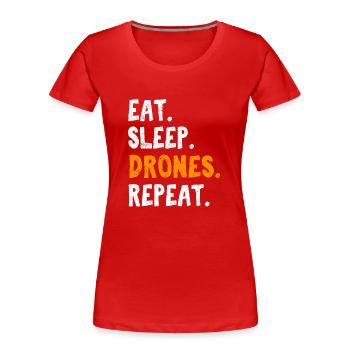 Drôle de pilote de drone drapeau américain volant drôle RC Qu - T-shirt bio Premium Femme - rouge - Devant - Mia (176cm)