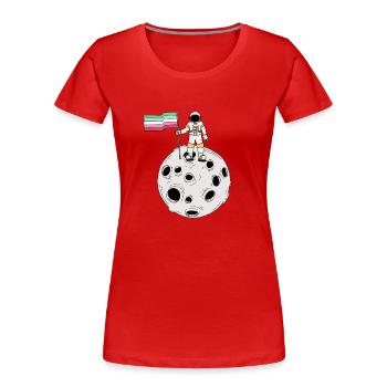 Abrosexueller Astronaut Abrosexuelle Flagge - Women's Premium Organic T-Shirt - red - Front - Mia (176cm)