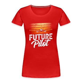 Future Pilot Small Aircraft Jet Light Aircraft - Women's Premium Organic T-Shirt - red - Front - Mia (176cm)