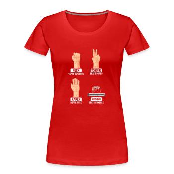 Rock Paper Scissors Nothing Beats Console PC Funny - Frauen Premium Bio T-Shirt - Rot - Vorne - Mia (176cm)