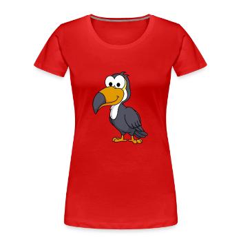 Tukan Comic Tier - Frauen Premium Bio T-Shirt - Rot - Vorne - Mia (176cm)
