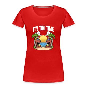 Tiki Head It's Tiki Time Hawaiian Hawaii Luau - Frauen Premium Bio T-Shirt - Rot - Vorne - Mia (176cm)