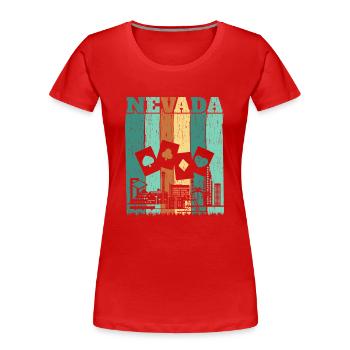 Nevada USA Bundesland Amerika Nevadan Carson City - Frauen Premium Bio T-Shirt - Rot - Vorne - Mia (176cm)