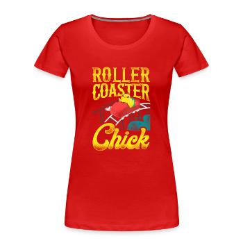 Roller Coaster Girl Chicken - Frauen Premium Bio T-Shirt - Rot - Vorne - Mia (176cm)