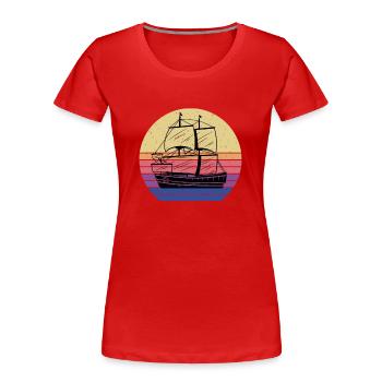 Bateau pirate - T-shirt bio Premium Femme - rouge - Devant - Mia (176cm)