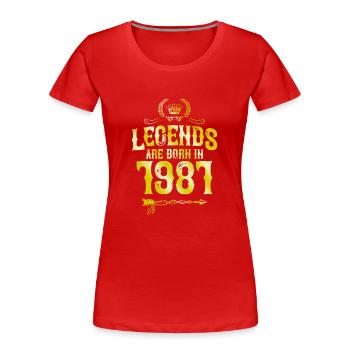 1981 légendes nées en - T-shirt bio Premium Femme - rouge - Devant - Mia (176cm)