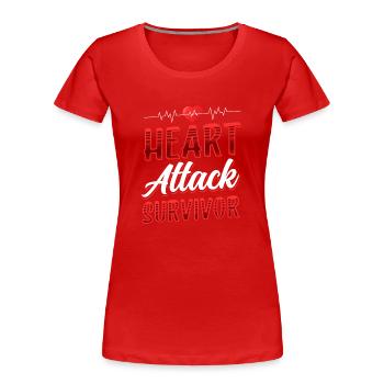 Survivant d’une crise cardiaque - T-shirt bio Premium Femme - rouge - Devant - Mia (176cm)