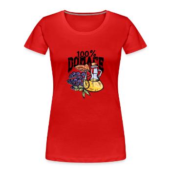 Balkan Jugo - Jugoslawien - Spruch - 100% Domace - Frauen Premium Bio T-Shirt - Rot - Vorne - Mia (176cm)