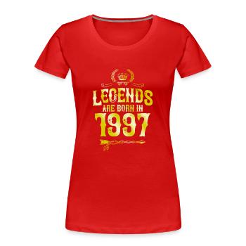 1997 legends born in - Women's Premium Organic T-Shirt - red - Front - Mia (176cm)
