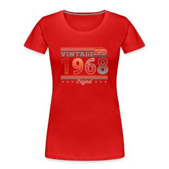 Vintage 1968 Geburtsjahr 1968 Geburtstag Männer - Frauen Premium Bio T-Shirt - Rot - Vorne - Mia (176cm)