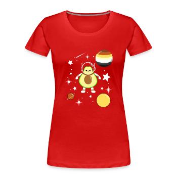 Avocado Astronaut Gay Bear Pride - Women's Premium Organic T-Shirt - red - Front - Mia (176cm)