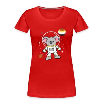 Koala Astronaut Gay Bear Pride - Women's Premium Organic T-Shirt - red - Front - Mia (176cm)