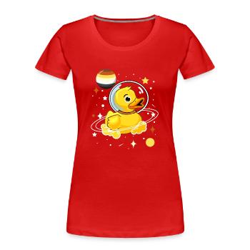 Ducks Astronaut Gay Bear Pride - Women's Premium Organic T-Shirt - red - Front - Mia (176cm)