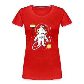 Unicorn Astronaut Gay Bear Pride - Women's Premium Organic T-Shirt - red - Front - Mia (176cm)