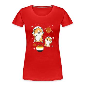 Hamster Astronaut Gay Bear Pride - Women's Premium Organic T-Shirt - red - Front - Mia (176cm)