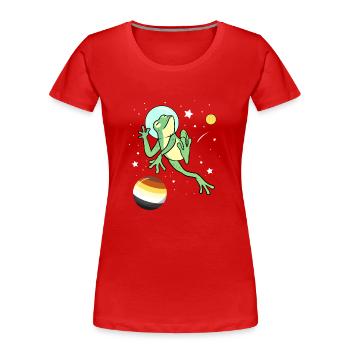 Frog Astronaut Gay Bear Pride - Women's Premium Organic T-Shirt - red - Front - Mia (176cm)