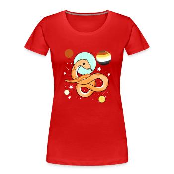 Snake Astronaute Gay Bear Pride - T-shirt bio Premium Femme - rouge - Devant - Mia (176cm)